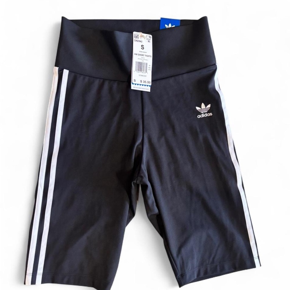 Adidas Black Shorts with White Accents